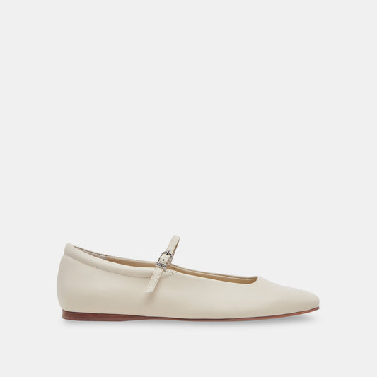 Reyes Ivory Leather Ballet Flats - IVORY LEATHER