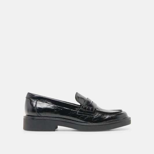 Tiggy Midnight Crinkle Patent Loafers - MIDNIGHT CRINKLE PATENT
