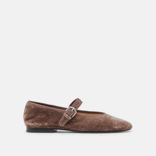 ROSLYN BALLET FLATS SMOKE VELVET - SMOKE VELVET