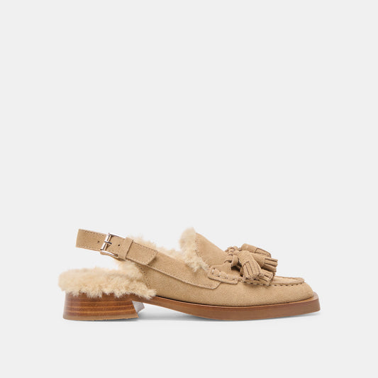 Hamlit Plush Dk Taupe Suede Loafers - DK TAUPE SUEDE