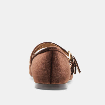Gibsen Chocolate Velvet Ballet Flats - CHOCOLATE VELVET