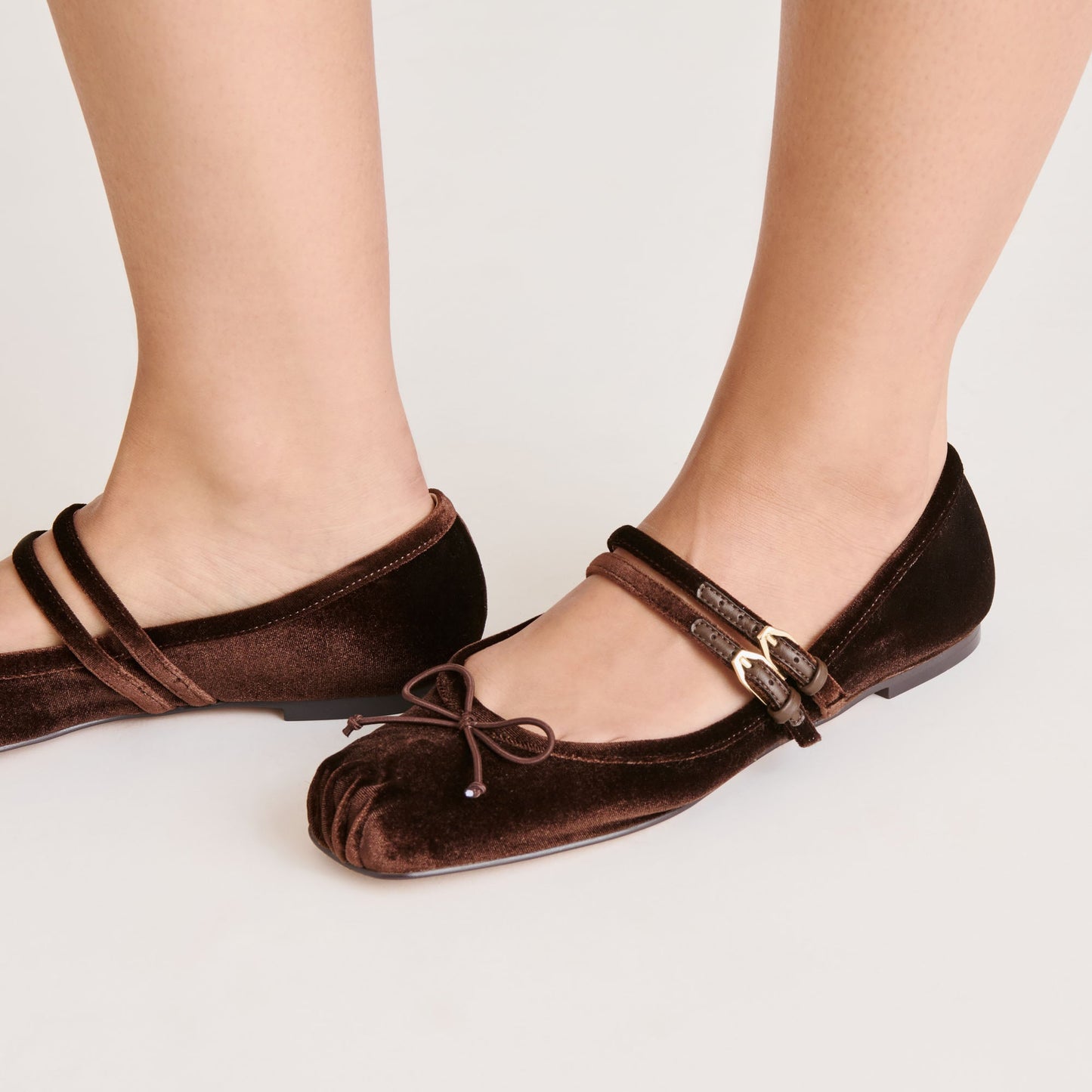 Gibsen Chocolate Velvet Ballet Flats - CHOCOLATE VELVET