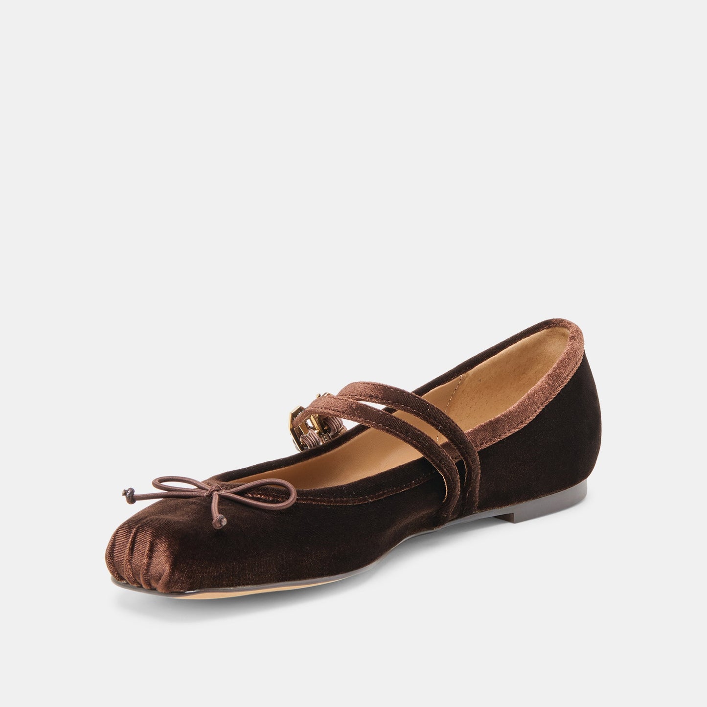 Gibsen Chocolate Velvet Ballet Flats - CHOCOLATE VELVET