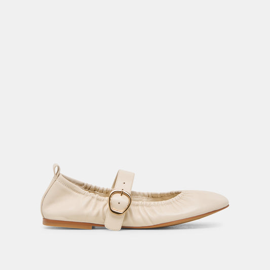 Caely Bone Leather Ballet Flats - BONE LEATHER