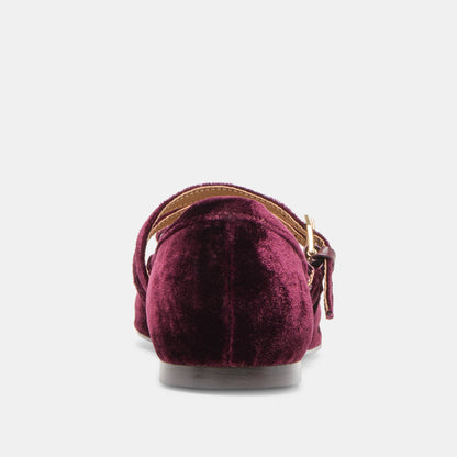 Gibsen Burgundy Velvet Ballet Flats - BURGUNDY VELVET