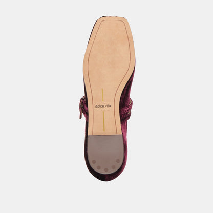 Gibsen Burgundy Velvet Ballet Flats - BURGUNDY VELVET