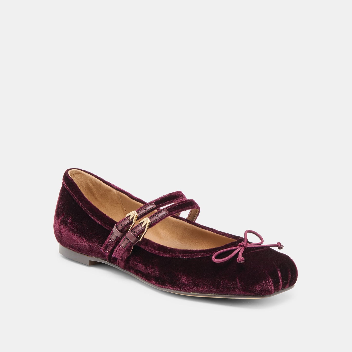 Gibsen Burgundy Velvet Ballet Flats - BURGUNDY VELVET