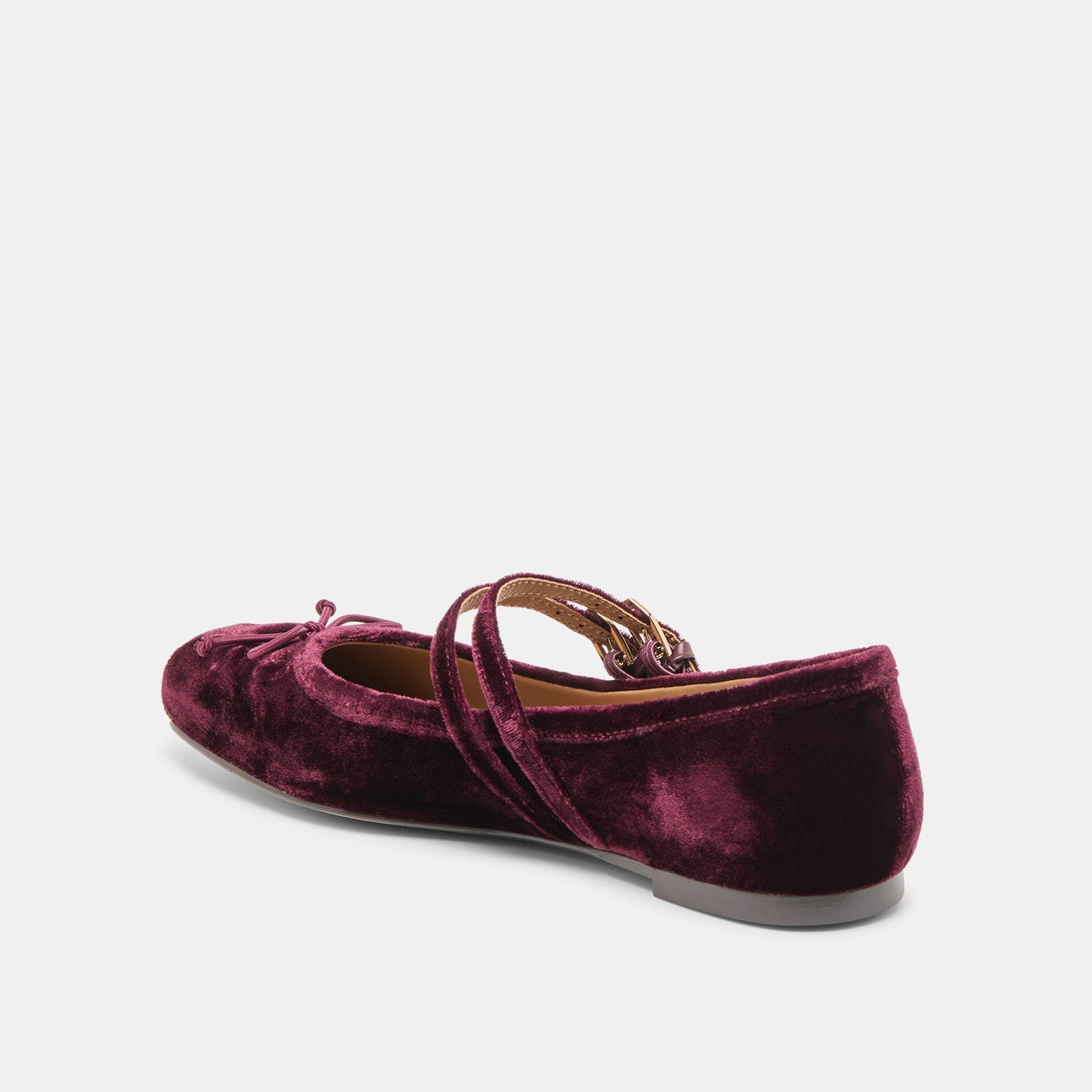 Gibsen Burgundy Velvet Ballet Flats - BURGUNDY VELVET