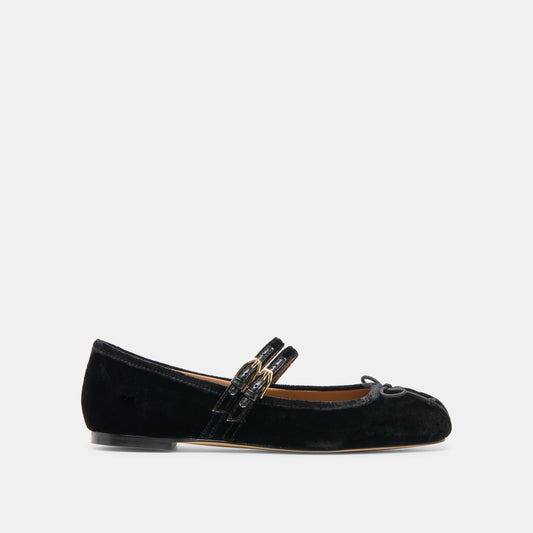 Gibsen Nero Velvet Ballet Flats - NERO VELVET