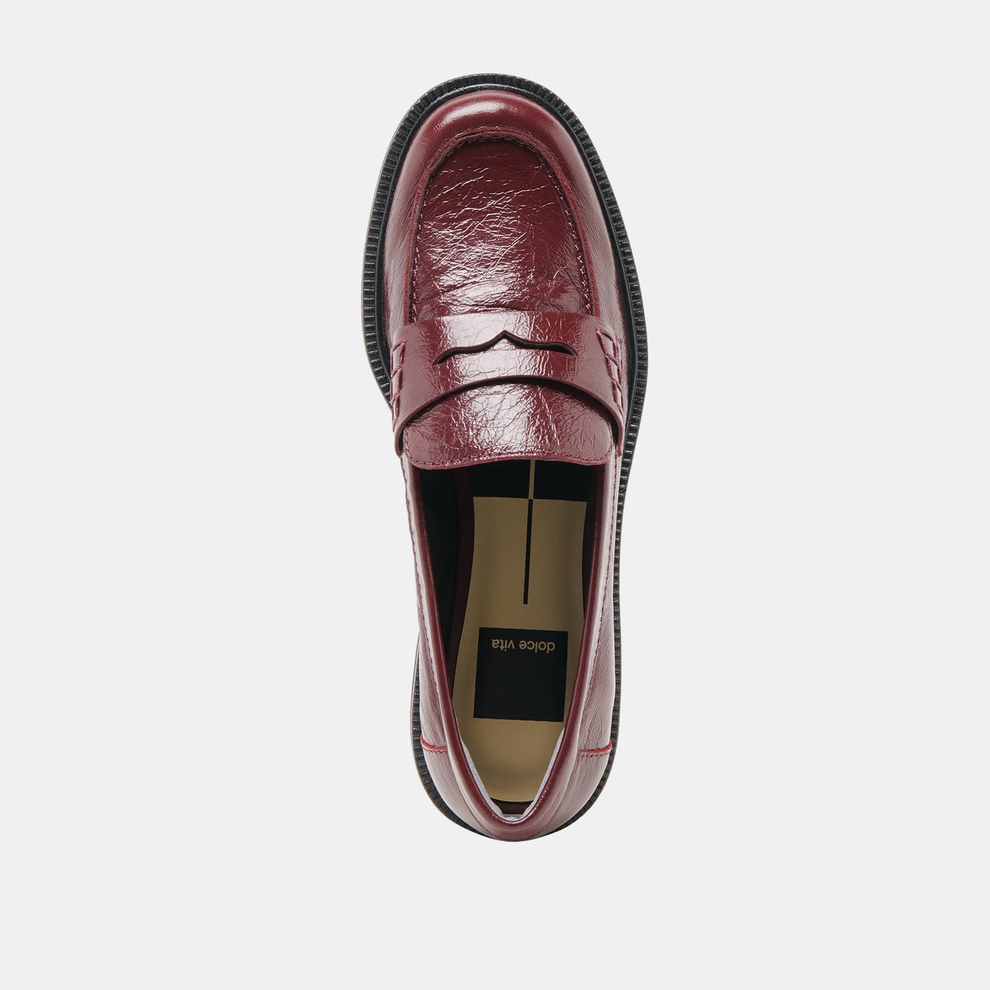 Tiggy Oxblood Crinkle Patent Loafers - OXBLOOD CRINKLE PATENT