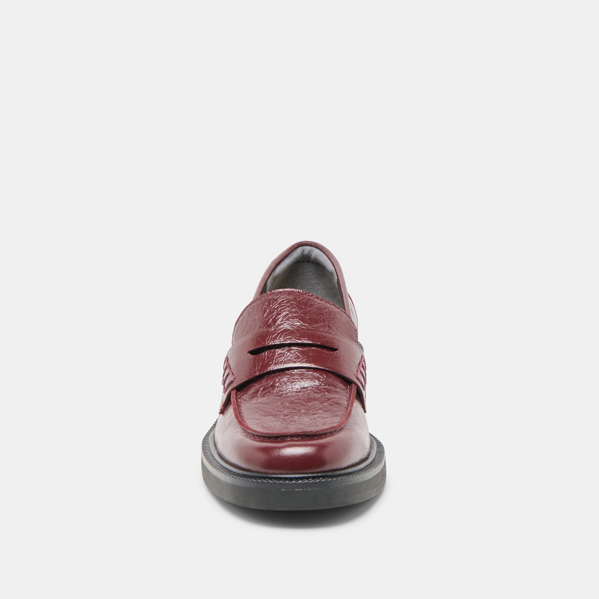 Tiggy Oxblood Crinkle Patent Loafers - OXBLOOD CRINKLE PATENT
