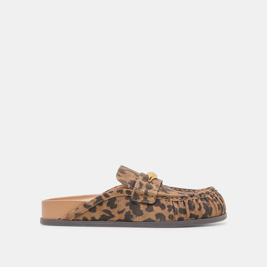 Jodero Brown Leopard Printed Suede Flats - BROWN LEOPARD PRINTED SUEDE