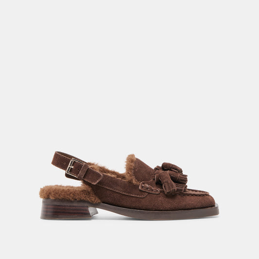 Hamlit Plush Dk Brown Suede Loafers - DK BROWN SUEDE
