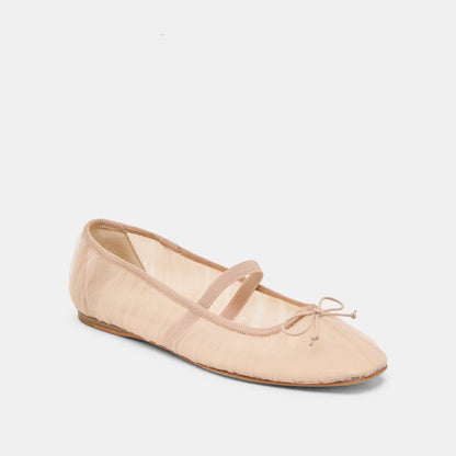 Raeven Praline Tulle Ballet Flats - PRALINE TULLE