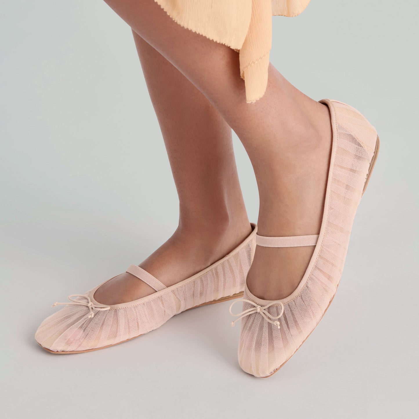 Raeven Praline Tulle Ballet Flats - PRALINE TULLE