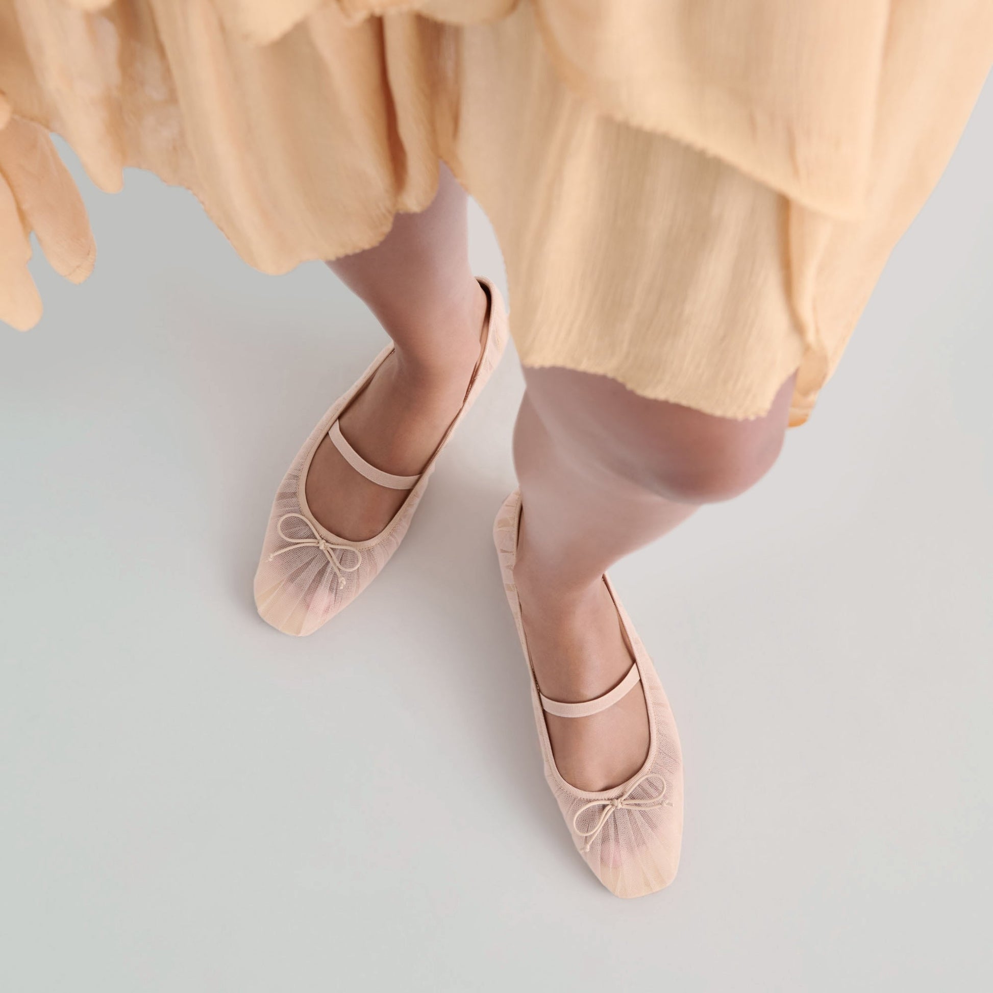 Raeven Praline Tulle Ballet Flats - PRALINE TULLE