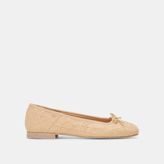 ANISA BALLET FLATS LT NATURAL WOVEN RAFFIA - LT NATURAL WOVEN RAFFIA