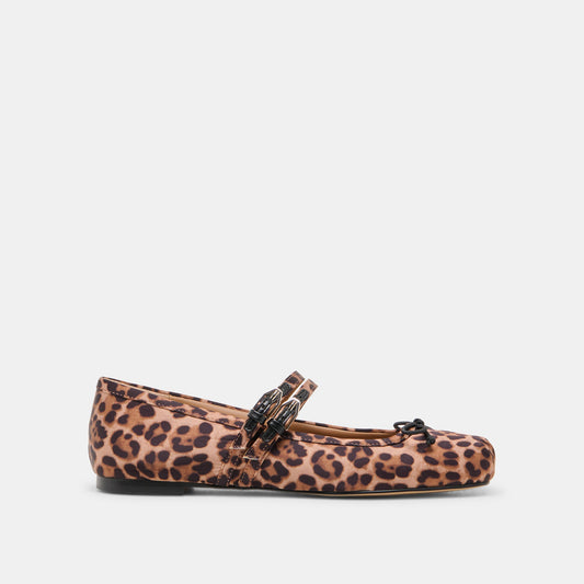 Gibsen Dk Leopard Satin Ballet Flats - DK LEOPARD SATIN