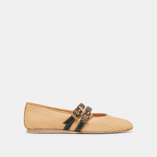 BAYLEE BALLET FLATS NATURAL RAFFIA - NATURAL RAFFIA