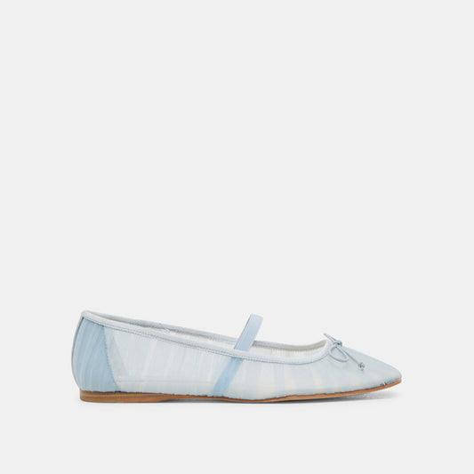 Raeven Light Blue Tulle Ballet Flats - LIGHT BLUE TULLE