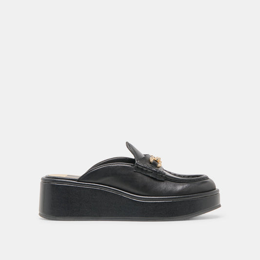 Dorrel Maroon Leather Loafers - BLACK LEATHER