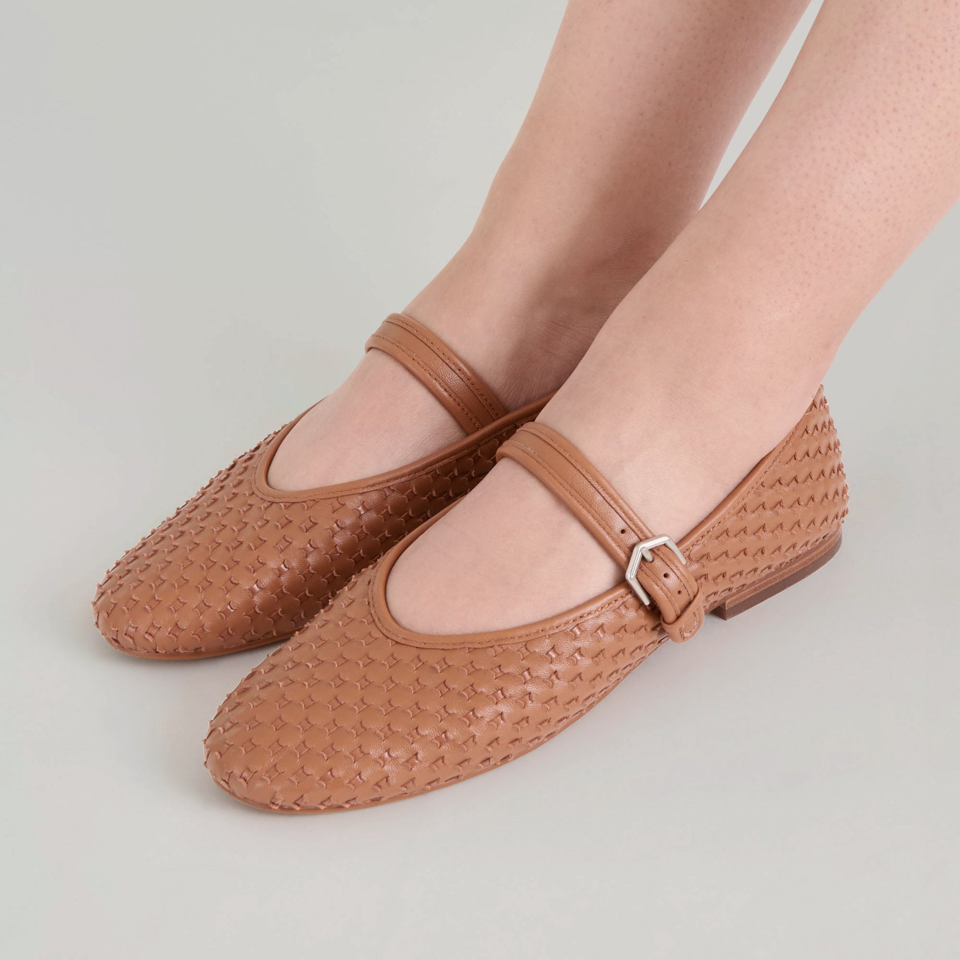 Roslyn Saddle Woven Leather Ballet Flats - SADDLE WOVEN LEATHER