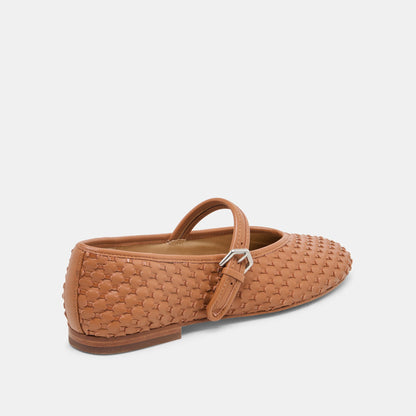 Roslyn Saddle Woven Leather Ballet Flats - SADDLE WOVEN LEATHER