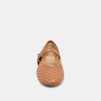 Roslyn Saddle Woven Leather Ballet Flats - SADDLE WOVEN LEATHER