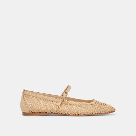 Reyes Lt Natural Woven Raffia Ballet Flats - LT NATURAL WOVEN RAFFIA