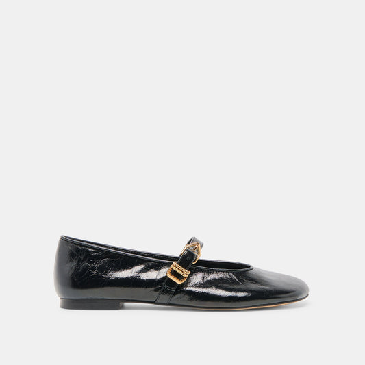 Alizza Midnight Crinkle Patent Ballet Flats - MIDNIGHT CRINKLE PATENT