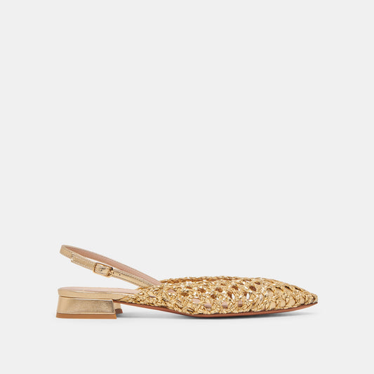 CYNDI FLATS GOLD WOVEN - GOLD WOVEN