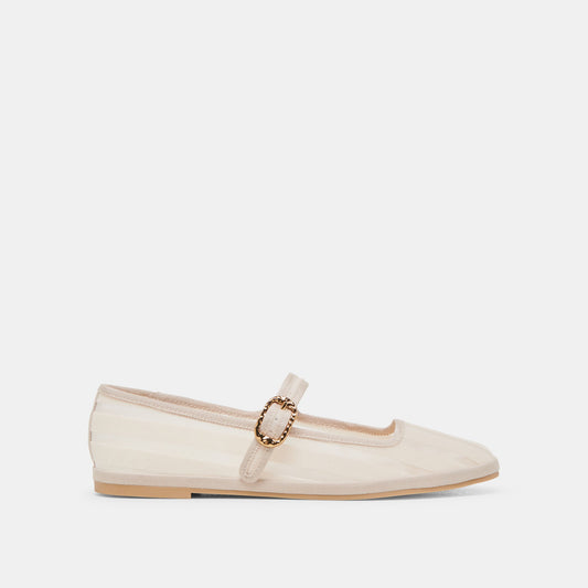 TAMEKA BALLET FLATS BONE STRIPE MESH - BONE STRIPE MESH