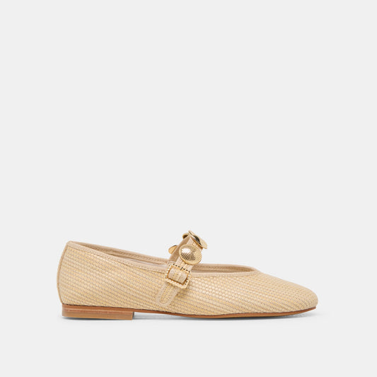 RELAN BALLET FLATS LT NATURAL RAFFIA - LT NATURAL RAFFIA