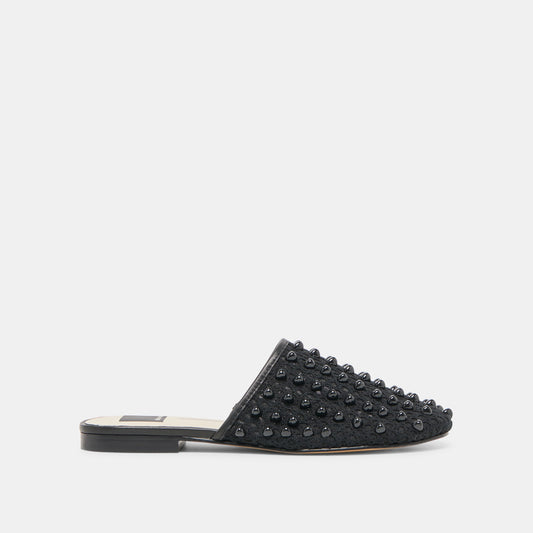 Rova Bead Onyx Beaded Mesh Flats - ONYX BEADED MESH
