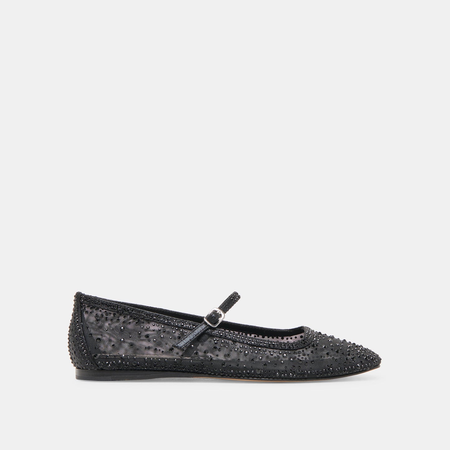 REYES CRYSTAL BALLET FLATS BLACK MESH - BLACK MESH