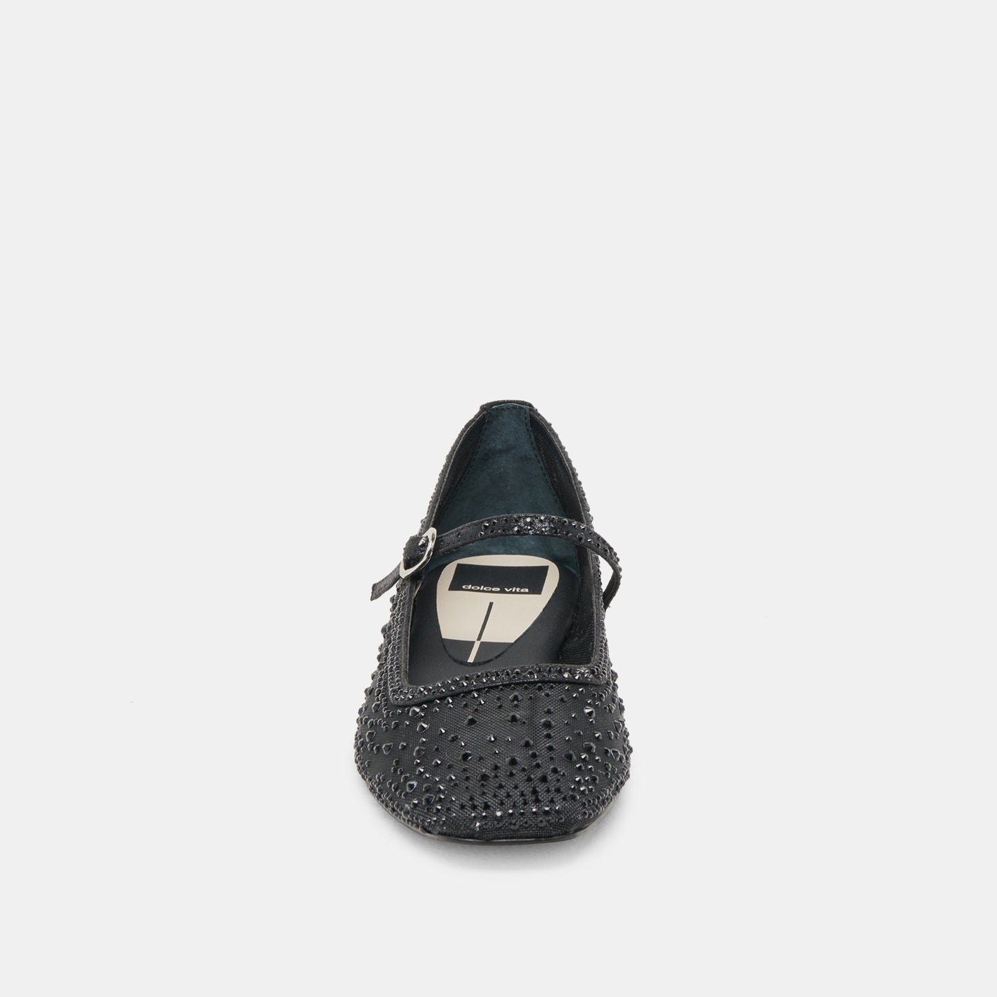 REYES CRYSTAL BALLET FLATS BLACK MESH - BLACK MESH