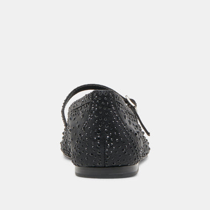 REYES CRYSTAL BALLET FLATS BLACK MESH - BLACK MESH