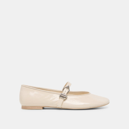 Alizza Creme Crinkle Patent Ballet Flats - CREME CRINKLE PATENT
