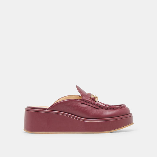 Dorrel Maroon Leather Loafers - MAROON LEATHER