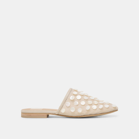 Rova Bead Ivory Disc Mesh Flats - IVORY DISC MESH