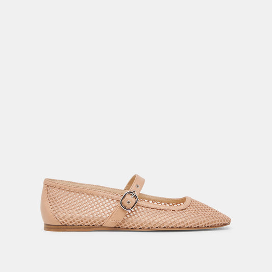 RODNI MESH BALLET FLATS LIGHT TAN WOVEN MESH - LIGHT TAN WOVEN MESH