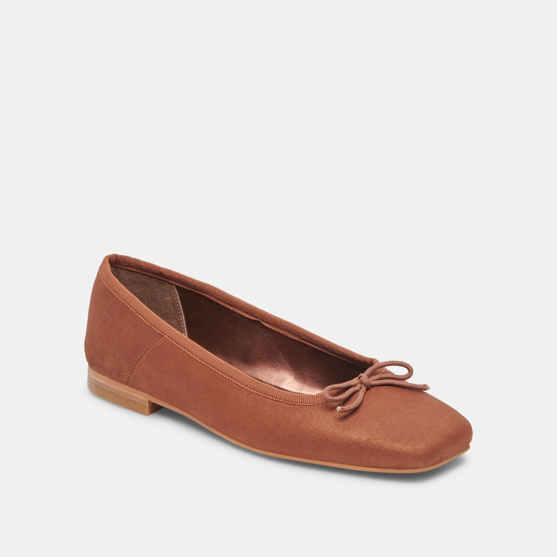 Anisa Wide Ballet Flats Copper Metallic Suede - COPPER METALLIC SUEDE