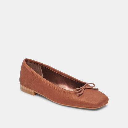Anisa Wide Ballet Flats Copper Metallic Suede - COPPER METALLIC SUEDE