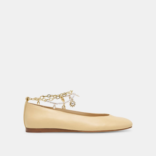 Baiden Warm Natural Leather Ballet Flats - WARM NATURAL LEATHER