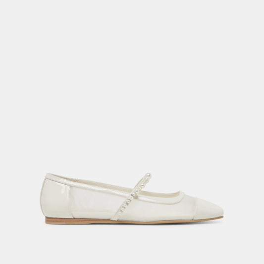 ROLLIN PEARL BALLET FLATS WHITE MESH - WHITE MESH