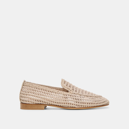 Armond Bone Woven Leather Flats - BONE WOVEN LEATHER