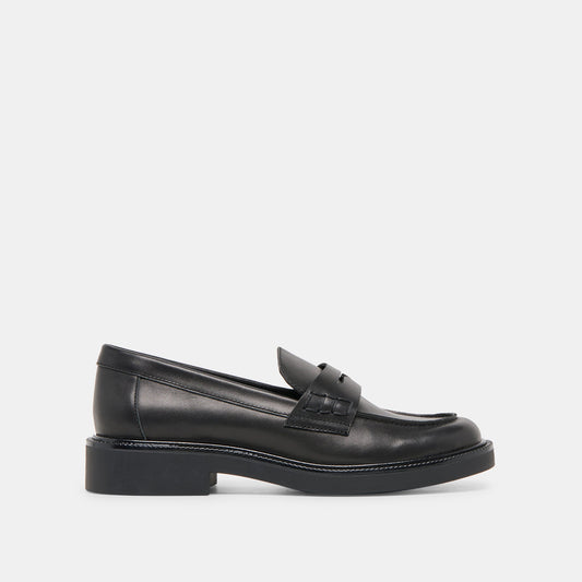 Tiggy Black Leather Loafers - BLACK LEATHER