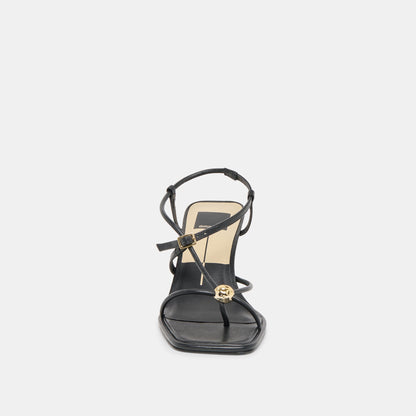 Mylee Black Leather Heels - BLACK LEATHER