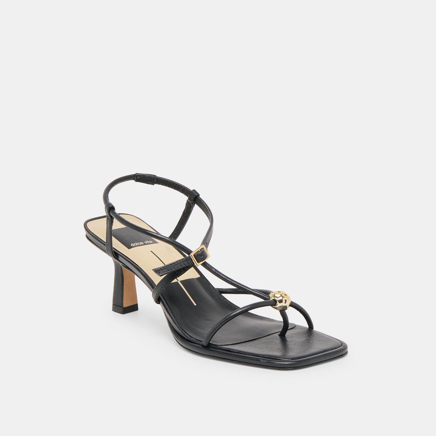 Mylee Black Leather Heels - BLACK LEATHER