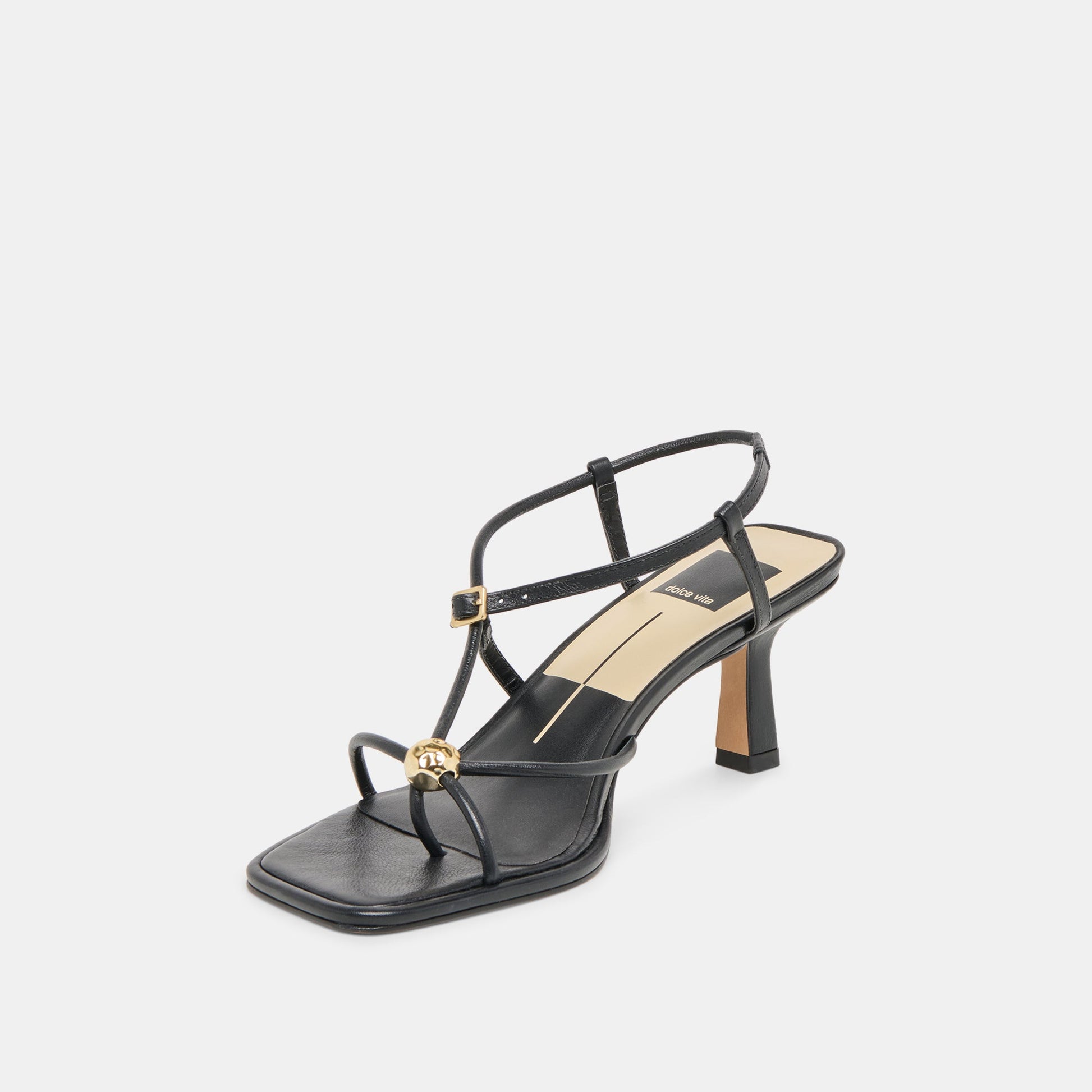 Mylee Black Leather Heels - BLACK LEATHER
